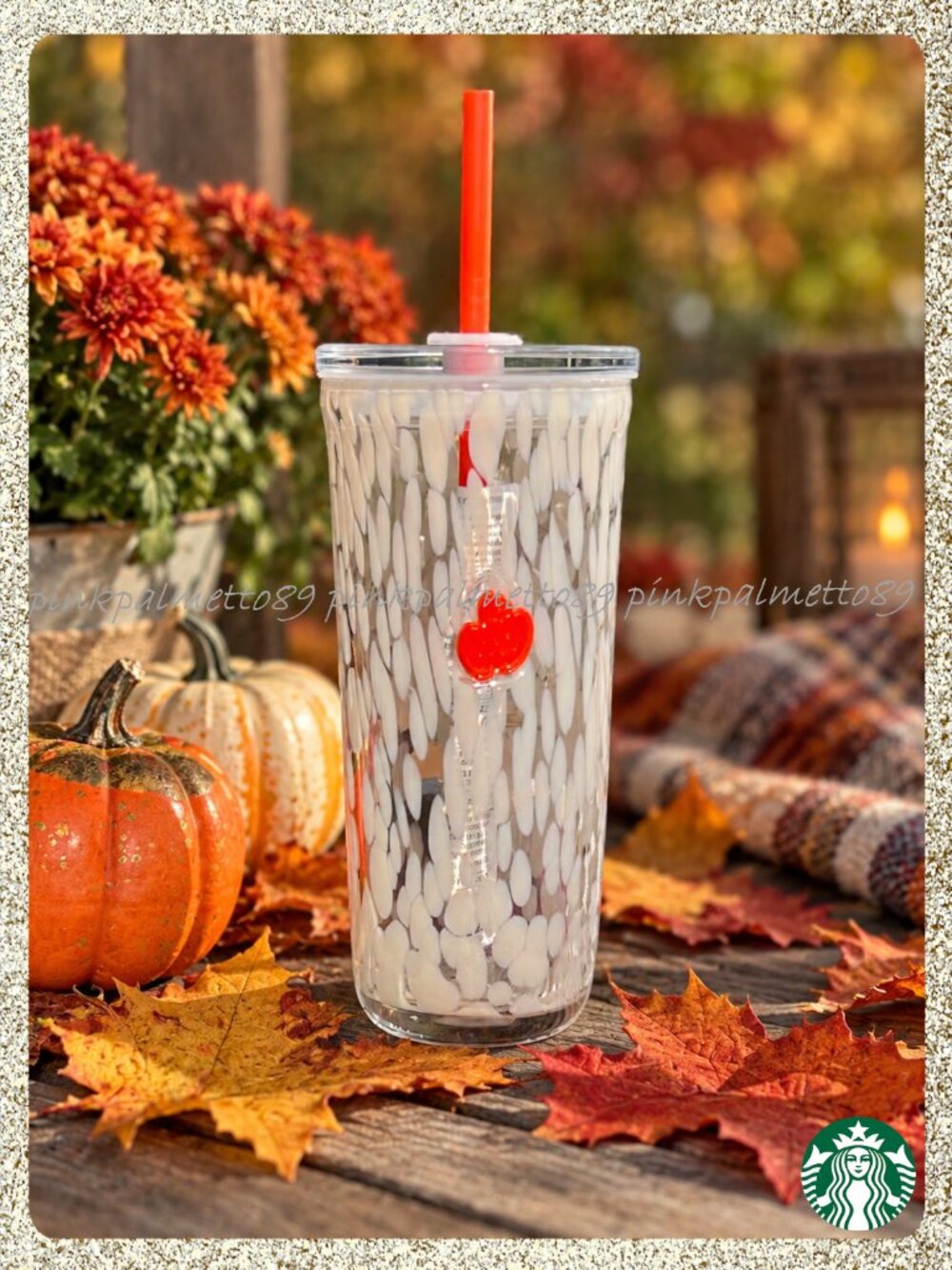 🍂🎃 NWT 2026 Starbucks Pumpkin Spice Latte PSL Society 16oz Glass Tumbler